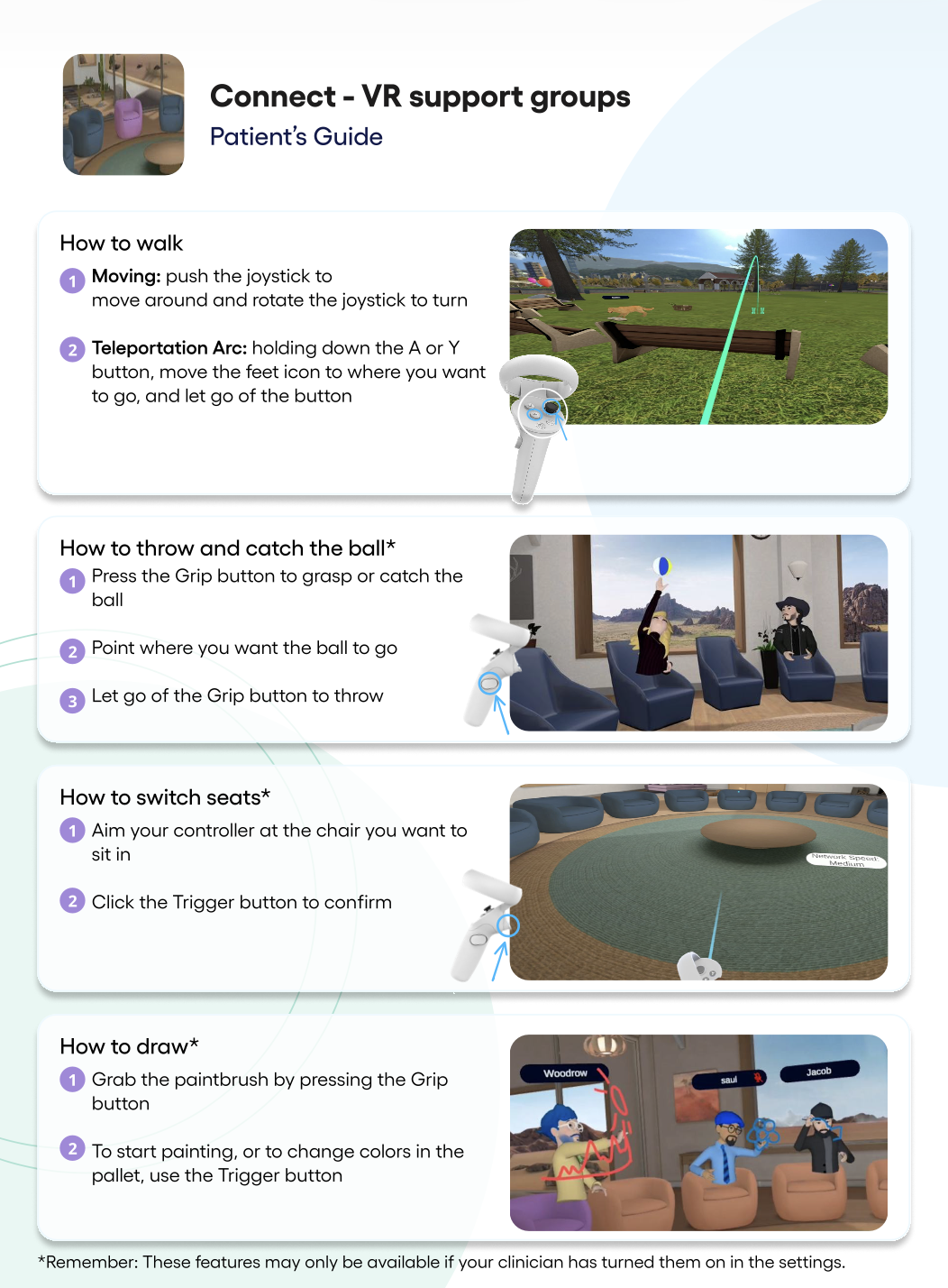 Product guide for a VR app Photo from a product guide for a VR app