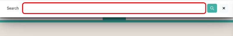 Hidden search bar in the header Hidden search bar in the header