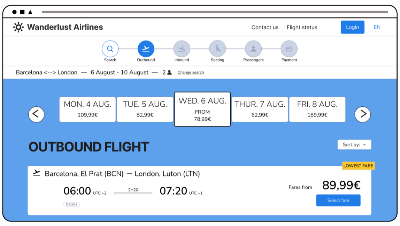 Wanderlust Airlines UX case study project